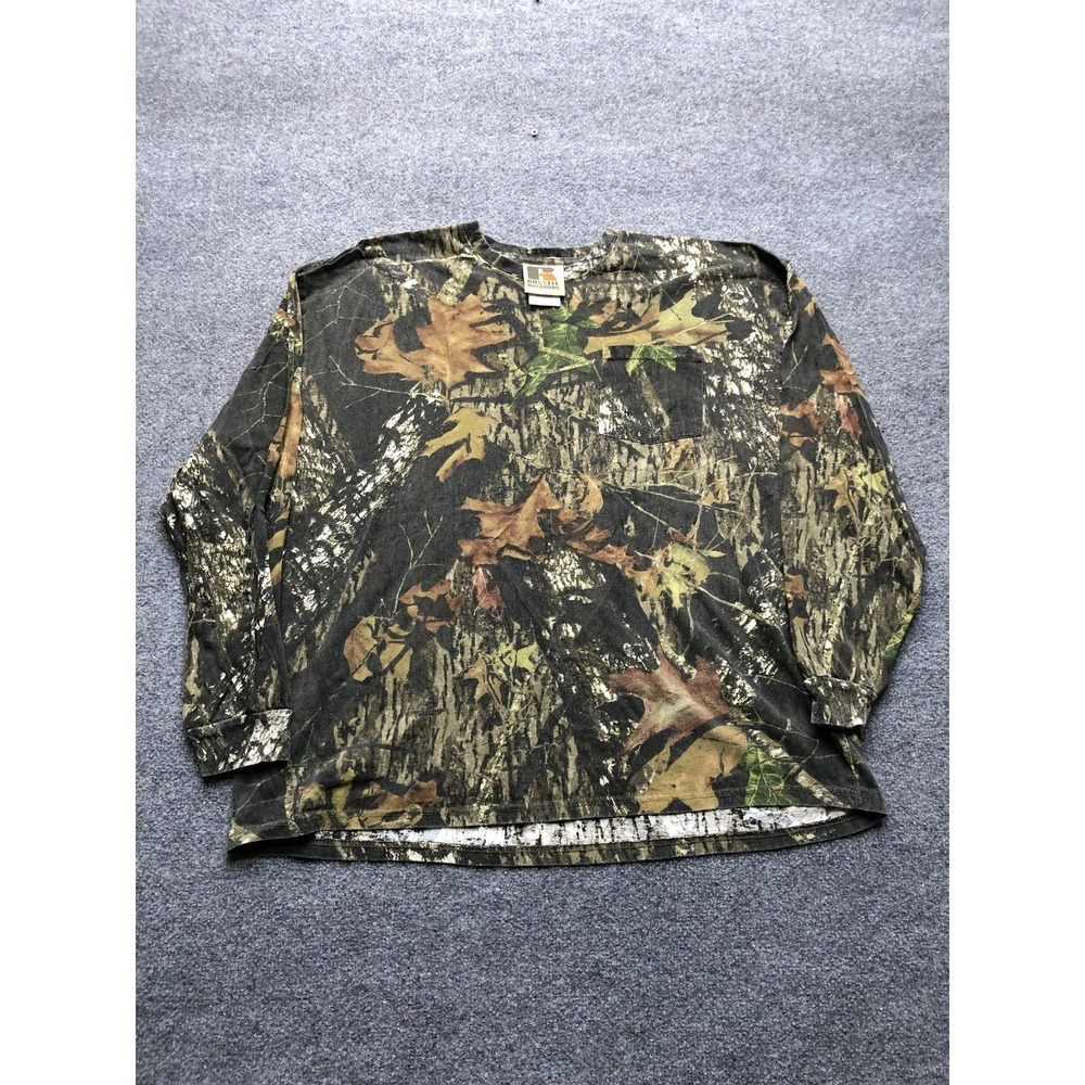 Russell Outdoors Shirt Mens 2XL Camo Long Sleeve Brown Hunting Tee Crewneck